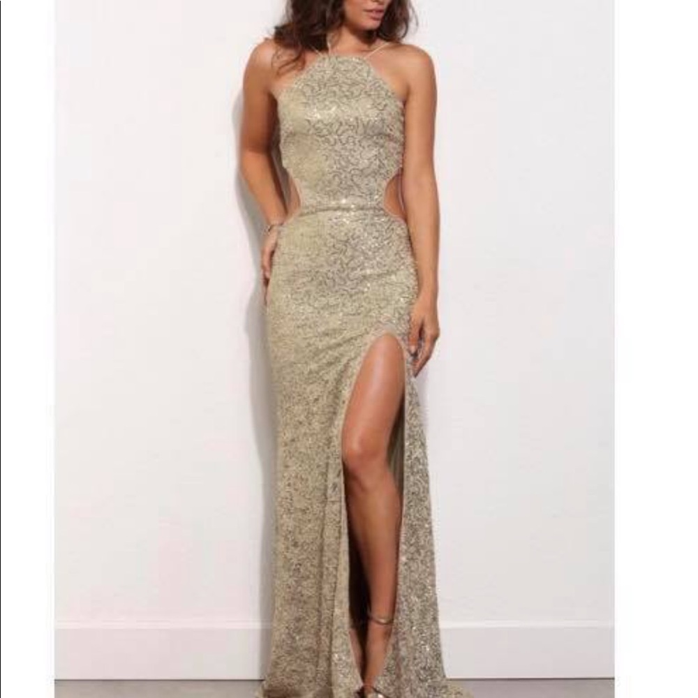 Gold sequin dress